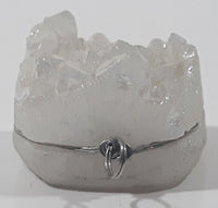 Raw Clear White Sparkling Quartz Crystal Necklace Pendant