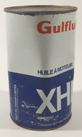 Vintage Gulf Gulflube XHD SAE 20W-20 1.13 Litre Motor Oil Metal Can FULL