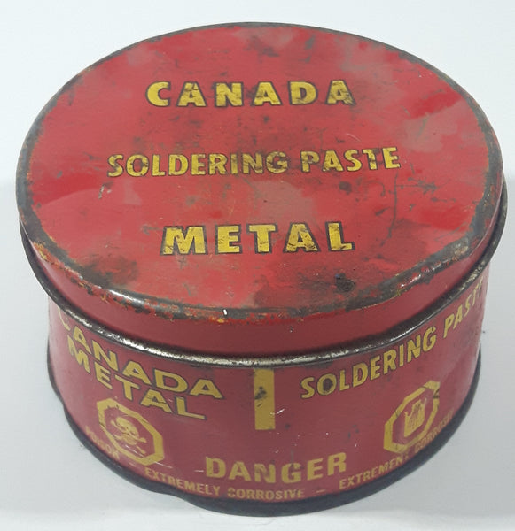 Vintage The Canada Metal Co Ltd Canada Metal Soldering Paste Red Can
