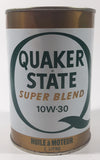 Vintage Quaker State Super Blend 10W-30 HD Motor Oil 1 Litre Metal Can