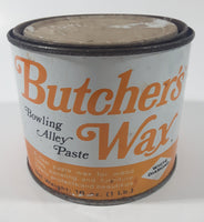 VINTAGE BUTCHER's BOWLING ALLEY WAX METAL FULL CAN!!