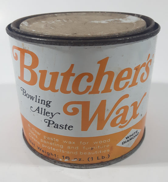 Butcher's Wax Bowling Alley Paste 16 Oz 1 Lb Orange and White Metal Ca –  Treasure Valley Antiques & Collectibles