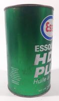 Vintage 1970s Esso Essolube HDX Plus Motor Oil Green 1.14L 1 Quart Metal Can EMPTY