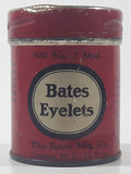 Antique Bates Eyelets 500 No. 2 Med. Small Red 2 3/8" Tall Tin Metal Can