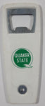 Vintage Quaker State White Hard Plastic and Metal Bottle Opener