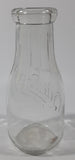 Vintage Blue Ribbon Quality Products Weaver Milk 7 1/4" Tall Embossed Clear Glass Bottle