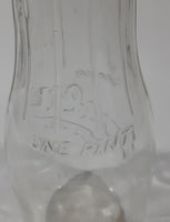 Vintage Blue Ribbon Quality Products Weaver Milk 7 1/4" Tall Embossed Clear Glass Bottle