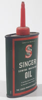 Vintage Singer Sewing Machine Oil 3 FL OZS. Tin Metal Can Handy Oiler