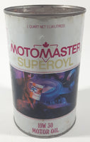 Rare Vintage Canadian Tire Motomaster Superoyl 10W 30 Motor Oil 6 1/2" Tall Metal Can