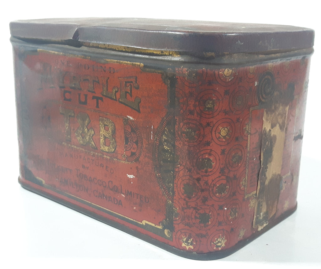 Antique T & B Renowned One Pound Myrtle Cut Tobacco Tin Metal Containe ...