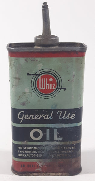 Vintage R.M. Hollingshead Whiz General Use 5" Tall Metal Handy Oiler