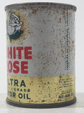 Vintage White Rose Multi Grade Ultra Motor Oil One Imperial Quart 2 7/8" Tall Metal Can Coin Bank