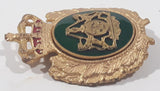 Vintage Denmark Danish Police Officer Gold Tone Metal Hat Cap Badge Pin