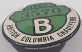 Vintage 1965 British Columbia Class B Chauffeur License Badge Pin 3570