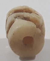 Detailed Skull Shaped Tiny 3/8" Carved Bone Pendant