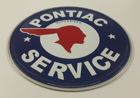 GM Pontiac Authorized Service 11 3/4" Round Tin Metal Sign