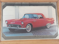 Vintage Stamford Art 1957 Chevrolet Corvette Hard Top Red 13 1/4" x 18 Wood Framed Mirror Picture
