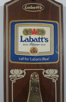 Vintage Labatt's Pilsener Beer 1828 Call for "Labatt's Blue" Metal and Wood Plaque Wall Mount Beer Bottle Opener