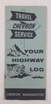 Vintage 1961 Chevron Travel Service Your Highway Log Oregon Washington 4" x 9" Paper Tourism Advertising Brochure