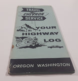 Vintage 1961 Chevron Travel Service Your Highway Log Oregon Washington 4" x 9" Paper Tourism Advertising Brochure