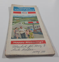 Vintage 1972 Enco Happy Motoring Guide Western United States Road Map 18" x31"