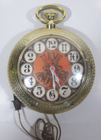 Vintage Spartan "Have Another" Pocket Watch Style Backwards Numbers Hands Move in Reverse 7 1/2" x 9 1/2" Electric Novelty Wall Clock
