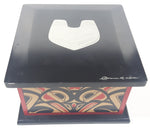Rare Vintage Clarence A. Wells Aboriginal Art Wood Box with Lid 5 1/2" Tall