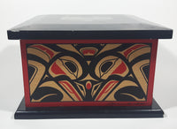 Rare Vintage Clarence A. Wells Aboriginal Art Wood Box with Lid 5 1/2" Tall