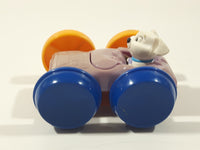 1997 McDonald's Disney 101 Dalmatians #4 Mayor Ed Pig in Mud Bath and Rolly Dog in Bone Car 3 1/8" Long Toy Flip Car
