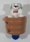 2000 McDonald's Disney 102 Dalmatians #14 Dog in Brown Barrel Spinning Top 3" Tall Toy Figure