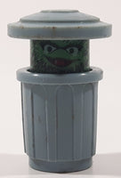 Vintage Muppets Inc Sesame Street Oscar The Grouch in Twist Pop Garbage Can 1 1/2" Tall Toy Figure