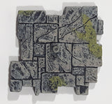 Mossy Cracked Grey Brick Plastic 1 1/4" x 1 1/4" Toy Action Figure Base