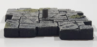 Mossy Cracked Grey Brick Plastic 1 1/4" x 1 1/4" Toy Action Figure Base