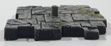 Mossy Cracked Grey Brick Plastic 1 1/4" x 1 1/4" Toy Action Figure Base