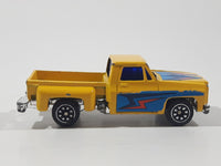 Vintage Soma Super Wheels 1973-80 Chevy Stepside Pickup Truck Yellow Die Cast Toy Car Vehicle