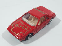 Vintage Soma Pontiac Fiero Turbo Red Die Cast Toy Car Vehicle with Opening Doors