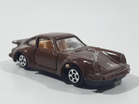 Vintage Soma Porsche 959 Turbo Brown Die Cast Toy Car Vehicle with Opening Doors