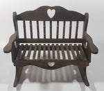 Beautiful Rocking Chair Style 9 1/2" Wide Wooden Doll Bench with Cut Out Hearts and Slatted Seat