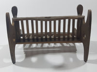 Beautiful Rocking Chair Style 9 1/2" Wide Wooden Doll Bench with Cut Out Hearts and Slatted Seat