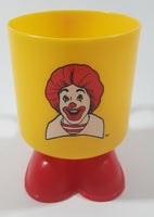 Vintage 1985 McDonald's Ronald McDonald Footed Yellow and Red Plastic Cup Mug with Feet