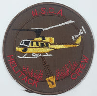 Vintage NSCA National Safety Council of Australia Helitack Crew Yellow Helicopter with Bucket 4 1/8" Fabric Patch Badge