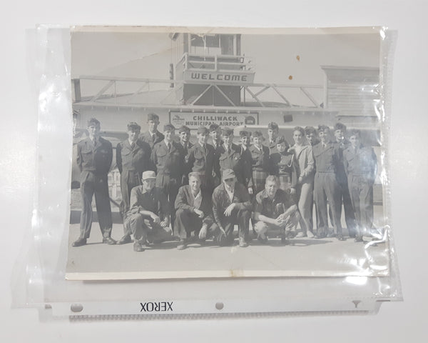 Antique Chilliwack Municipal Airport Cadets with Chevron and RPM 8" x 10" Black and White Photograph