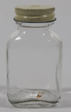 Antique Lilly 3 1/4" Tall Glass Apothecary Bottle with Metal Lid