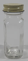 Antique Lilly 3 1/4" Tall Glass Apothecary Bottle with Metal Lid