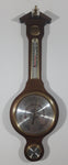 Vintage West Germany Banjo Style Wood Weather Station Barometer Hygrometer Thermometer