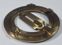 1987 Franklin Mint Universal Equinoctial Ring Sun Dial 4" Brass Metal