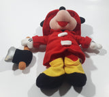 The Walt Disney Company Disneyland Fire Dept Mickey Mouse Fire Fighter with Axe 9" Tall Plush Toy Character