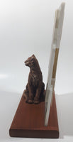 Very Rare Sue Coleman "The Cougar" 5 3/4" x 8 3/4" 3D Art Print with 4 1/4" Tall Figurine on Wood Base