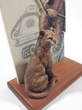 Very Rare Sue Coleman "The Cougar" 5 3/4" x 8 3/4" 3D Art Print with 4 1/4" Tall Figurine on Wood Base