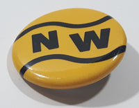 N W Yellow and Black 1 1/4" Round Button Pin